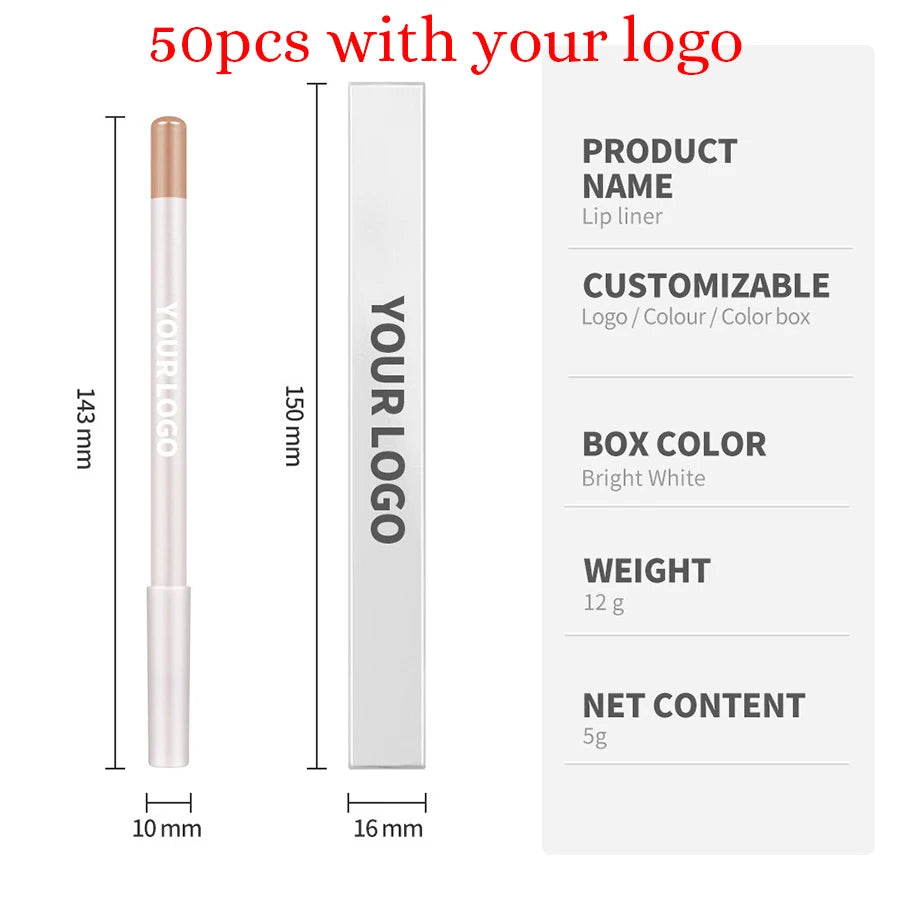 1g Private Label Lip Liner Custom Logo 26 Color Lipliner Eyeliner Multi-purpose Lead-free Pencil Non-stick Pigment Bulk Makeup