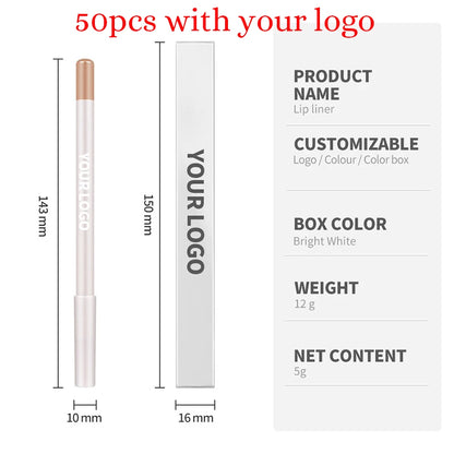 1g Private Label Lip Liner Custom Logo 26 Color Lipliner Eyeliner Multi-purpose Lead-free Pencil Non-stick Pigment Bulk Makeup