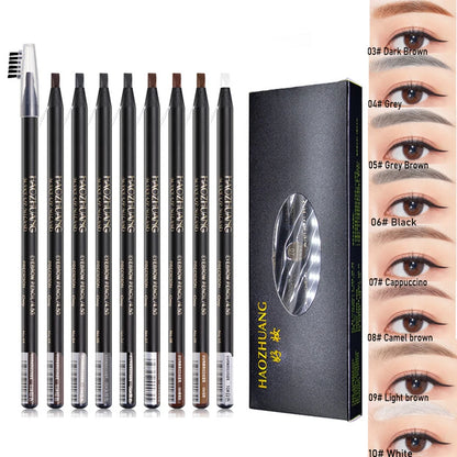 HAOZHUANG  8 Colors Pull Line Eyebrow Pencils with Soft Brush Waterproof Long Lasting Permanent Makeup Tattoo Accessories