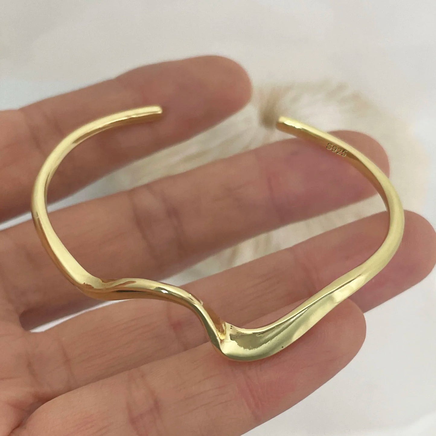 100% Solid 925 Sterling Silver Metal Bracelet for Women Men Vintage Handmade Simple Birthday Gift S-B451