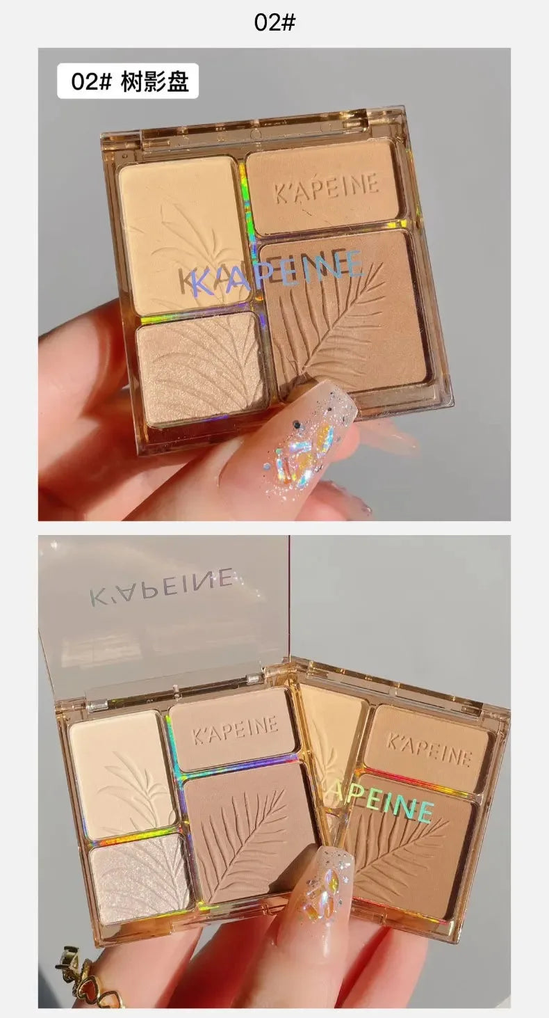 Matte Highlighter Palette Face Shading Grooming Powder Makeup 3D Nose Contouring Glow Brighten Contour Shimmer Powder Cosmetic