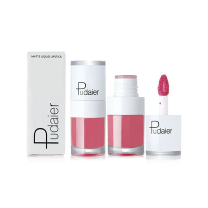 Pudaier Velvet Matte Liquid Lip Gloss Glaze Makeup Waterproof Long Lasting Non-Fade Non-Stick Lipgloss Make-up for Miss Women