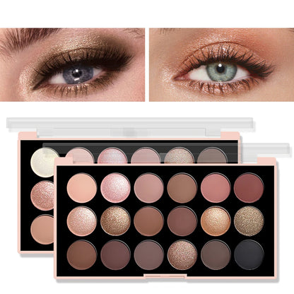 18Color Eyeshadow Palette Pearlescent Matte Fine Shimmer Glitter Earth Tones Long Lasting High Performance Beauty Makeup