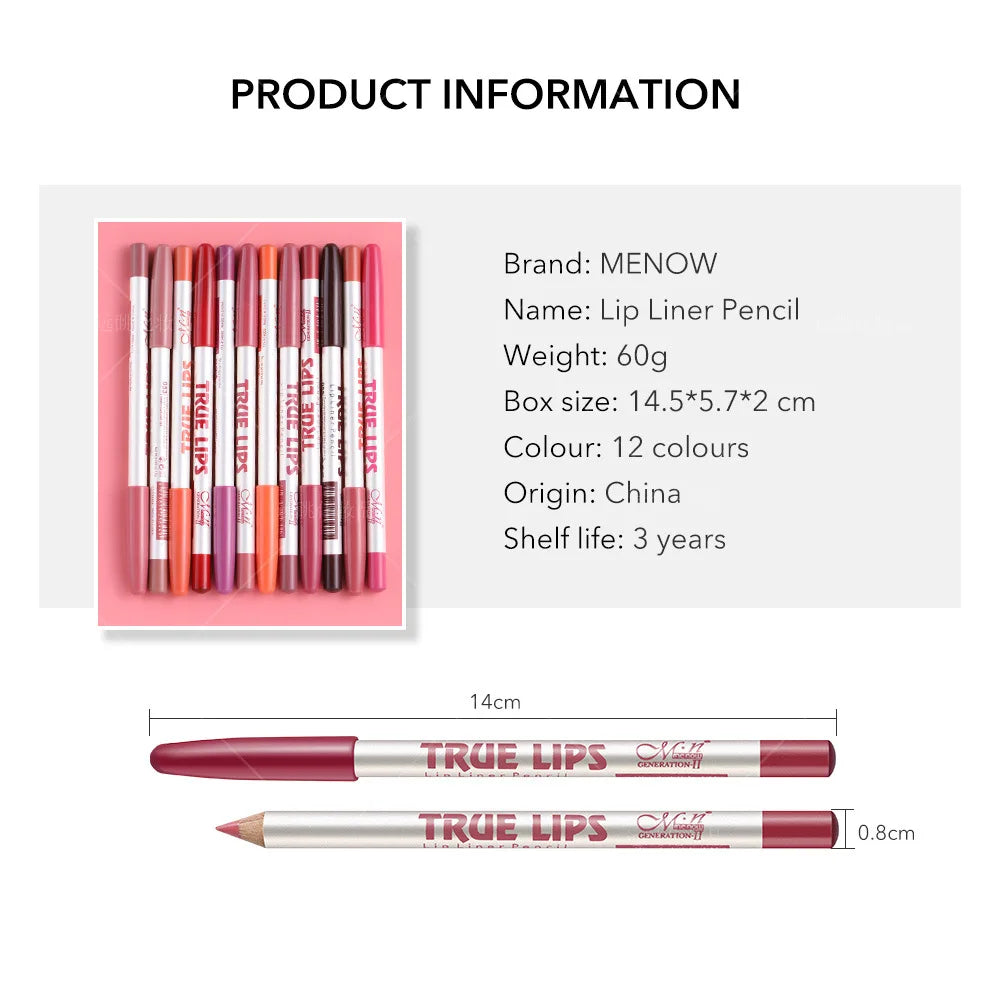 12 color Wood Lip Liner Pencil Long Lasting waterproof Matte Red Lip Pencil Lipstick Pencil Permanent Makeup Tattoo Accessories