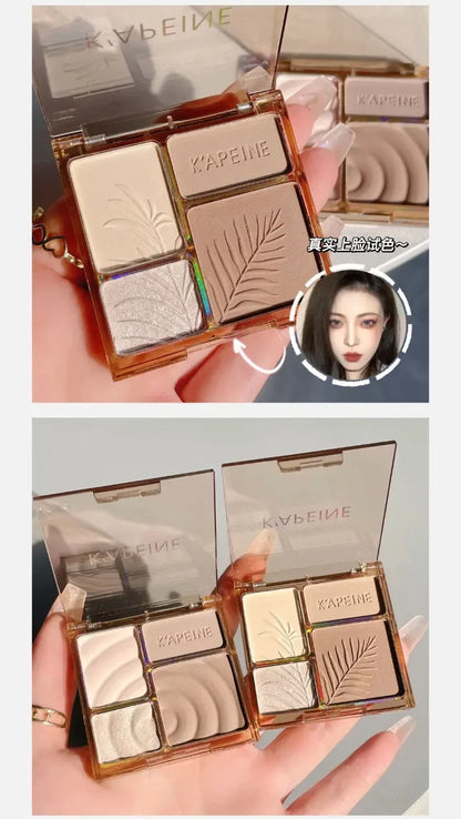 Matte Highlighter Palette Face Shading Grooming Powder Makeup 3D Nose Contouring Glow Brighten Contour Shimmer Powder Cosmetic
