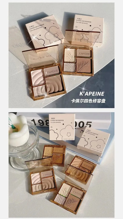 Matte Highlighter Palette Face Shading Grooming Powder Makeup 3D Nose Contouring Glow Brighten Contour Shimmer Powder Cosmetic