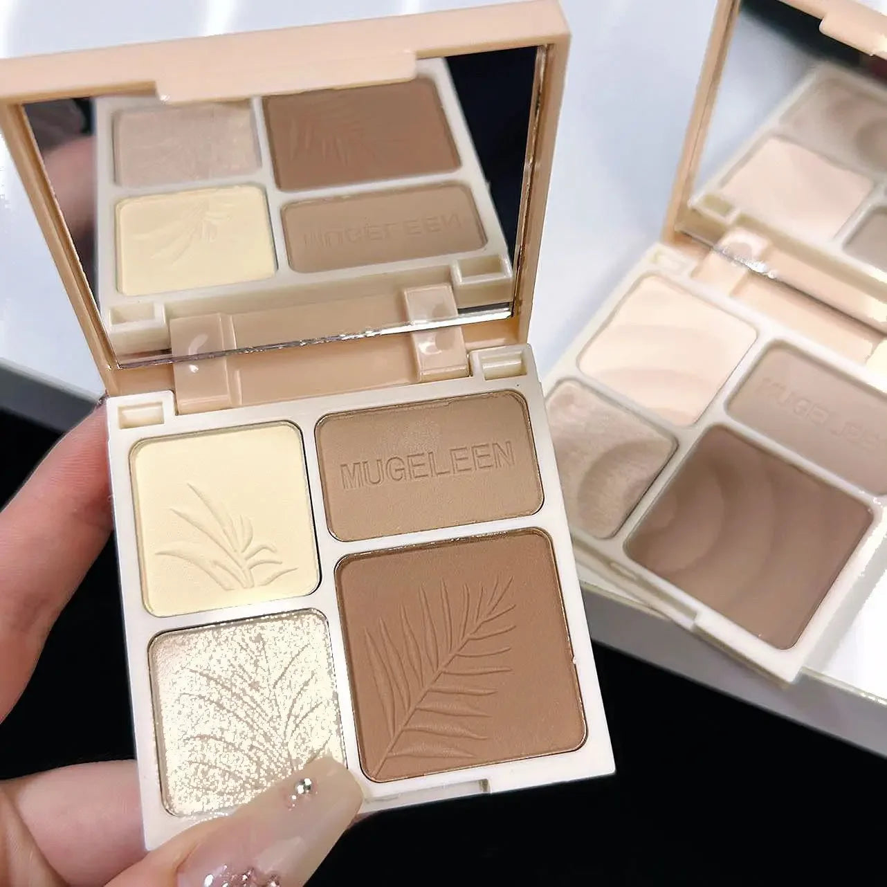 Matte Highlighter Palette Face Shading Grooming Powder Makeup 3D Nose Contouring Glow Brighten Contour Shimmer Powder Cosmetic