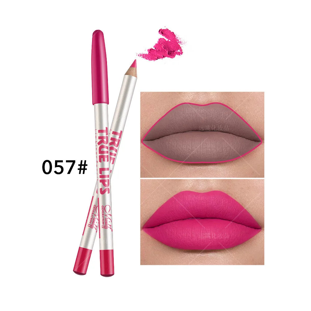 12 color Wood Lip Liner Pencil Long Lasting waterproof Matte Red Lip Pencil Lipstick Pencil Permanent Makeup Tattoo Accessories