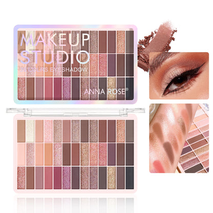 39 Color Eye Shadow Board, Matte Pearlescent, Sequins, A Multi-Purpose Plate, Waterproof Makeup Lasting