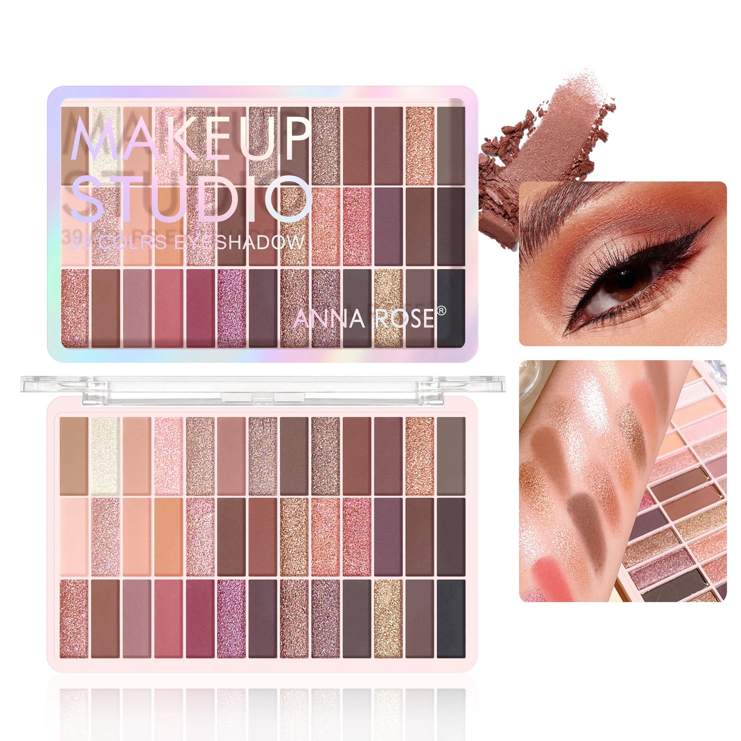 39 Color Eye Shadow Board, Matte Pearlescent, Sequins, A Multi-Purpose Plate, Waterproof Makeup Lasting