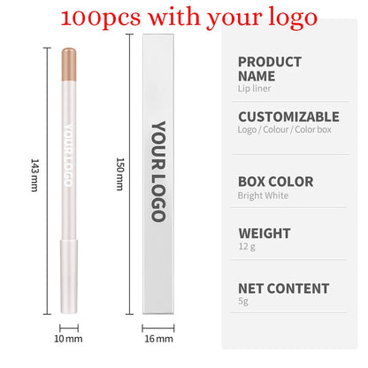 1g Private Label Lip Liner Custom Logo 26 Color Lipliner Eyeliner Multi-purpose Lead-free Pencil Non-stick Pigment Bulk Makeup