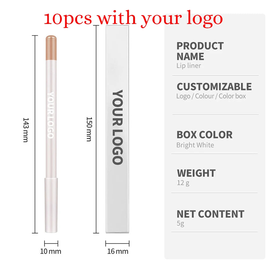 1g Private Label Lip Liner Custom Logo 26 Color Lipliner Eyeliner Multi-purpose Lead-free Pencil Non-stick Pigment Bulk Makeup