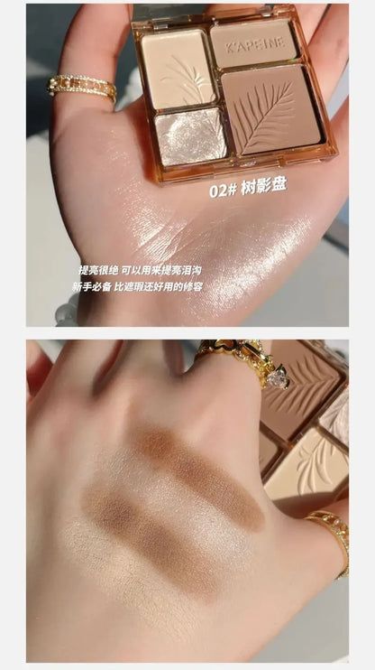 Matte Highlighter Palette Face Shading Grooming Powder Makeup 3D Nose Contouring Glow Brighten Contour Shimmer Powder Cosmetic