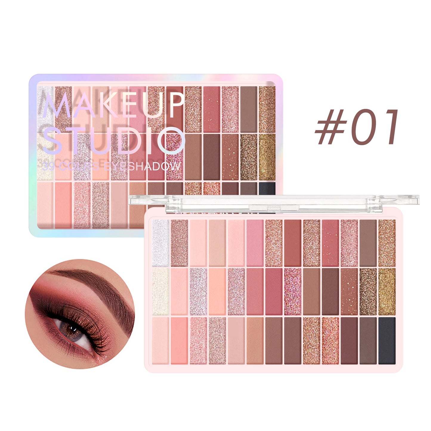 39 Color Eye Shadow Board, Matte Pearlescent, Sequins, A Multi-Purpose Plate, Waterproof Makeup Lasting