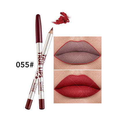 12 color Wood Lip Liner Pencil Long Lasting waterproof Matte Red Lip Pencil Lipstick Pencil Permanent Makeup Tattoo Accessories