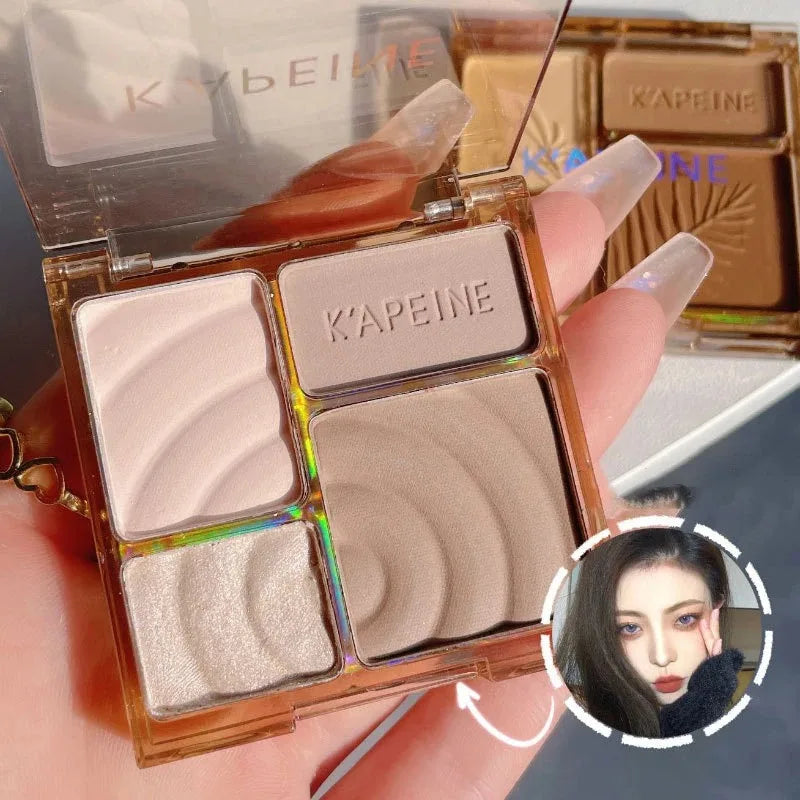 Matte Highlighter Palette Face Shading Grooming Powder Makeup 3D Nose Contouring Glow Brighten Contour Shimmer Powder Cosmetic