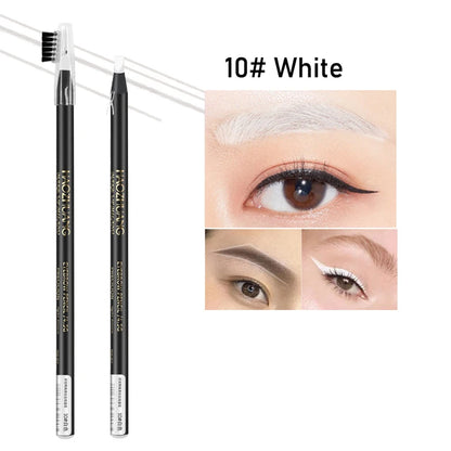 HAOZHUANG  8 Colors Pull Line Eyebrow Pencils with Soft Brush Waterproof Long Lasting Permanent Makeup Tattoo Accessories
