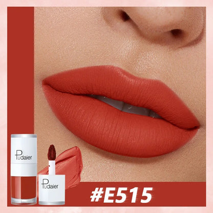 Pudaier Velvet Matte Liquid Lip Gloss Glaze Makeup Waterproof Long Lasting Non-Fade Non-Stick Lipgloss Make-up for Miss Women