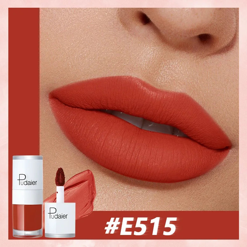 Pudaier Velvet Matte Liquid Lip Gloss Glaze Makeup Waterproof Long Lasting Non-Fade Non-Stick Lipgloss Make-up for Miss Women