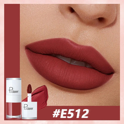 Pudaier Velvet Matte Liquid Lip Gloss Glaze Makeup Waterproof Long Lasting Non-Fade Non-Stick Lipgloss Make-up for Miss Women