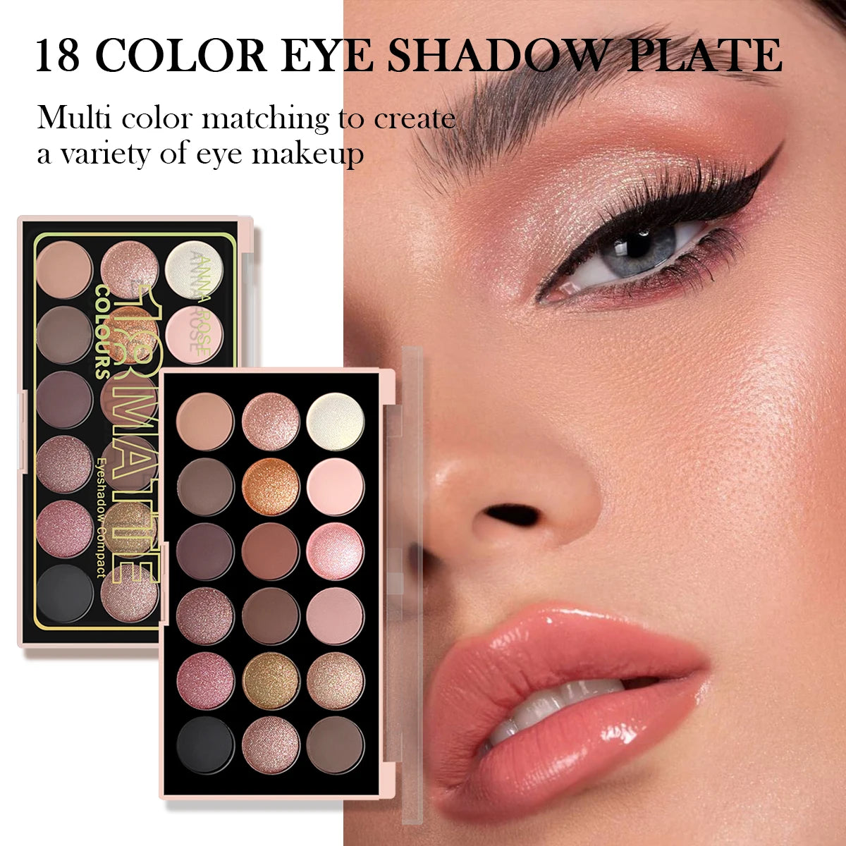 18Color Eyeshadow Palette Pearlescent Matte Fine Shimmer Glitter Earth Tones Long Lasting High Performance Beauty Makeup
