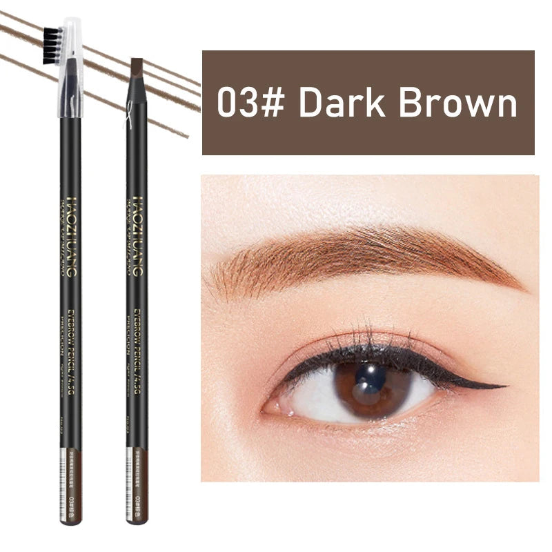 HAOZHUANG  8 Colors Pull Line Eyebrow Pencils with Soft Brush Waterproof Long Lasting Permanent Makeup Tattoo Accessories