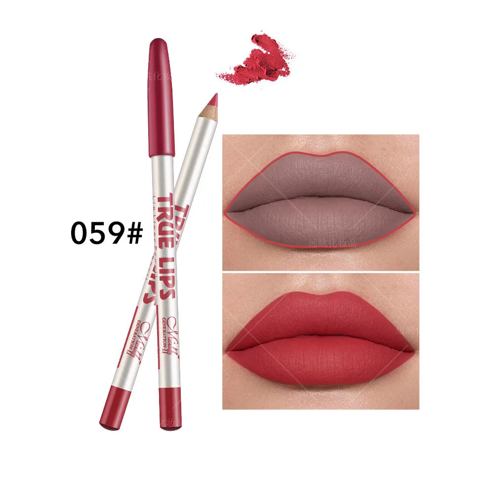 12 color Wood Lip Liner Pencil Long Lasting waterproof Matte Red Lip Pencil Lipstick Pencil Permanent Makeup Tattoo Accessories