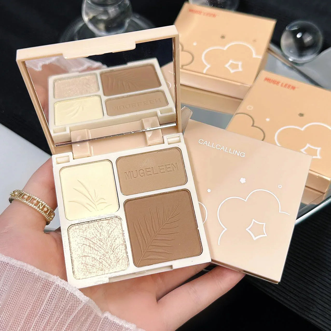 Matte Highlighter Palette Face Shading Grooming Powder Makeup 3D Nose Contouring Glow Brighten Contour Shimmer Powder Cosmetic