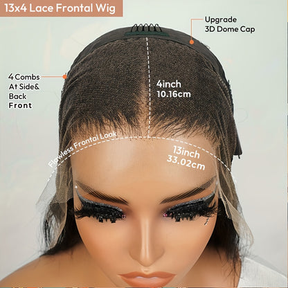 Women's Brazilian Human Hair Wig 13x4 Lace Front Glueless - Pre-Plucked, 150% Density Loose Wave 100% Wig for, Natural Look for Daily & Party Wear, No Glue Needed (Fits Dark Beige Tones)