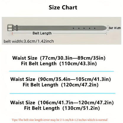 Men'S Genuine Leather Belt with Alloy Buckle - Heavy-Duty, Sweat-Resistant, Formal & Casual Belt for Big Waist - All-Season Everyday & Special Occasion Belt - Durable Metal Buckle Closure - Ideal for Jeans, Dresses, Business