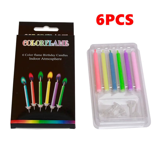 36-Piece Set of Eco-Friendly Colorful Birthday and Christmas Candles with Super Bright Flames