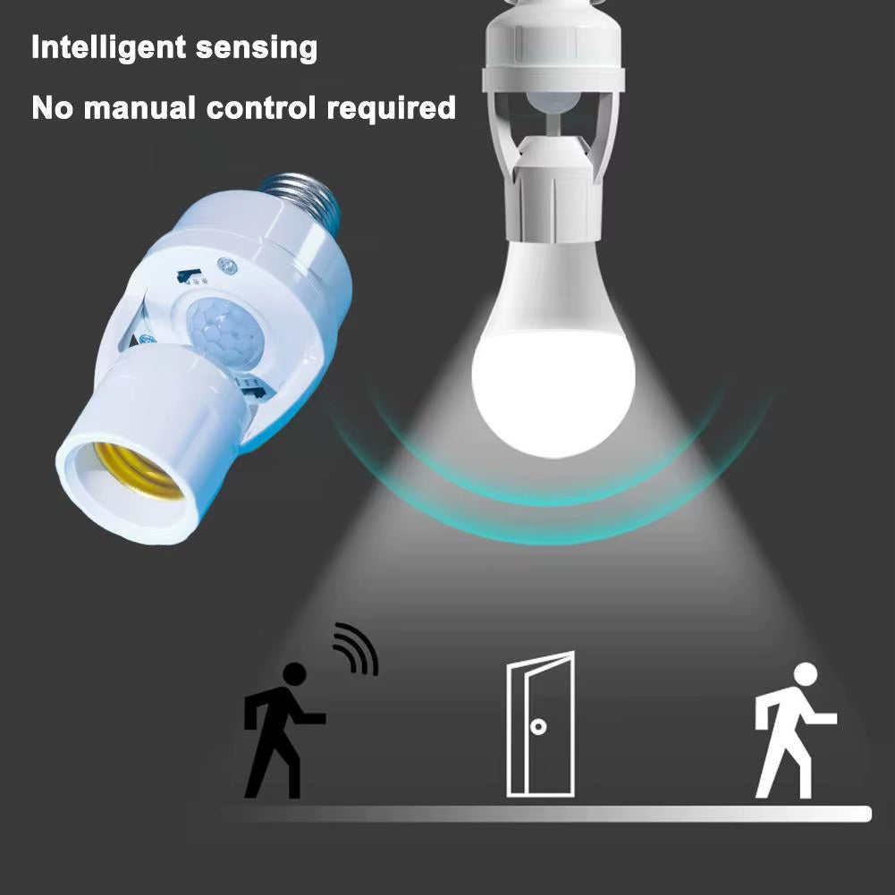 Lamp Holder Socket E27 Converter with PIR Motion Sensor Ampoule LED E27 Lamp Base Intelligent Light Bulb Switch MAX 30W
