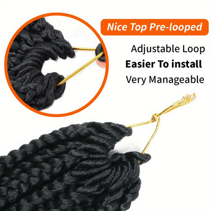 3 Packs Bellqueen Bohemian Box Braids Crochet Hair Extensions with Curly Ends - 10 Inch Short Box Braids, Dark Brown/Black -Looking Dreadlock-like Braids for Women, Volume & Length, Easy Clip-In/Weave-On (No)