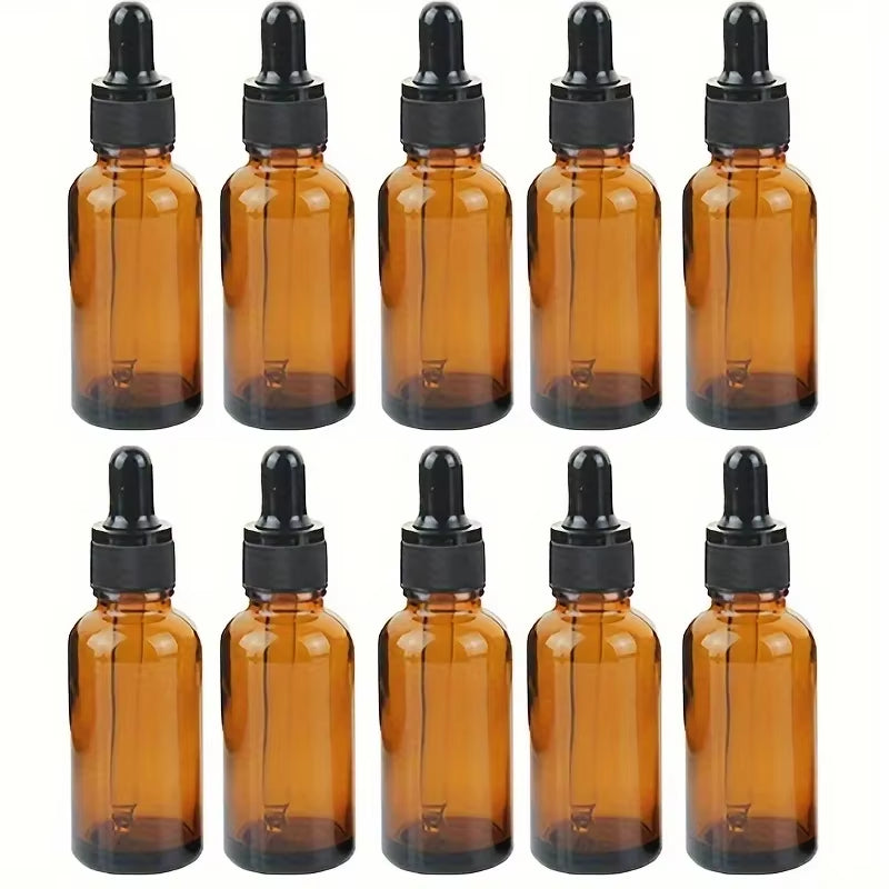 5/10/20Pcs + 4 Accessories 5/10/15/20/30Ml Refillable Glass Dropper Bottle 2 Funnels 2 Pipettes for Essential Oils and Perfumes