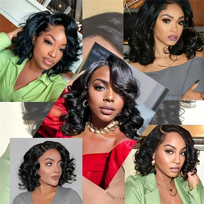 Bob Wig Human Hair 13x4 Lace Front Wigs Human Hair Pre Plucked Glueless Wigs Human Hair Short Bob Wigs Brazilian Body Wave Wear And Go Human Hair Wig