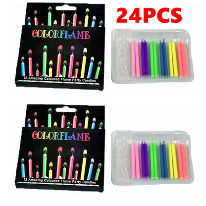 36-Piece Set of Eco-Friendly Colorful Birthday and Christmas Candles with Super Bright Flames