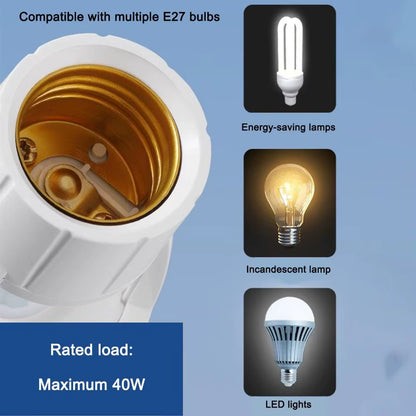 Lamp Holder Socket E27 Converter with PIR Motion Sensor Ampoule LED E27 Lamp Base Intelligent Light Bulb Switch MAX 30W
