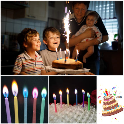 36-Piece Set of Eco-Friendly Colorful Birthday and Christmas Candles with Super Bright Flames