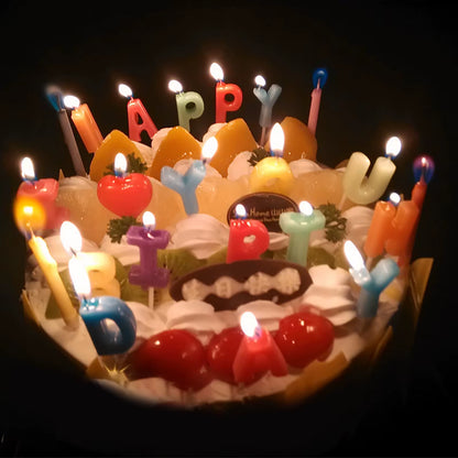 36-Piece Set of Eco-Friendly Colorful Birthday and Christmas Candles with Super Bright Flames